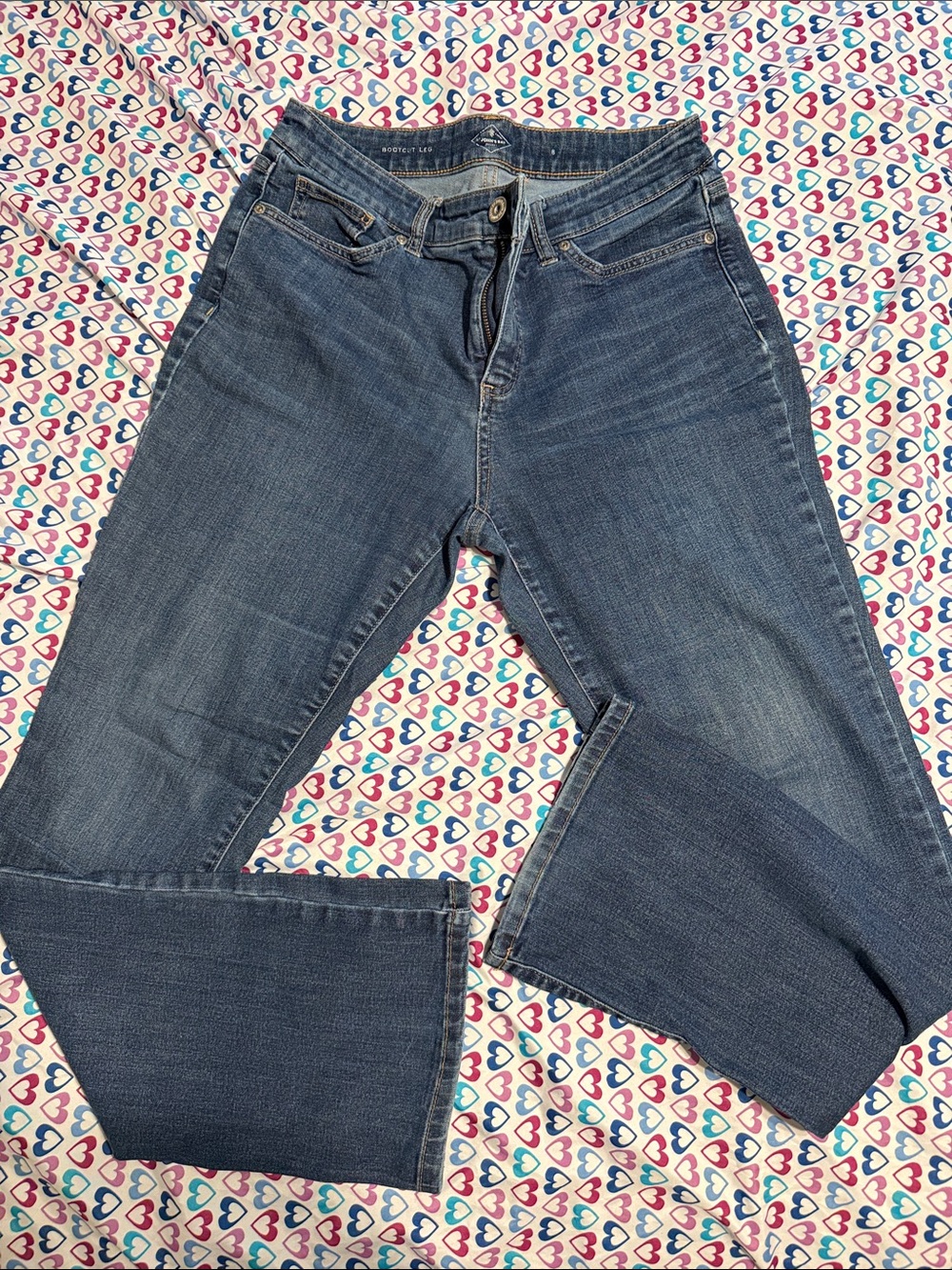St. John's Bay Women's Boot-Cut Jeans in Medium Blue Wash